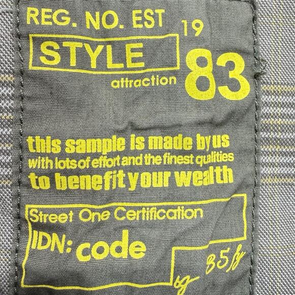 Street One Womens Plaid Military Jacket Sz L Olive Green Yellow Utility Unlined - Picture 2 of 12